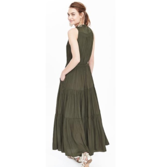 banana republic olive green dress